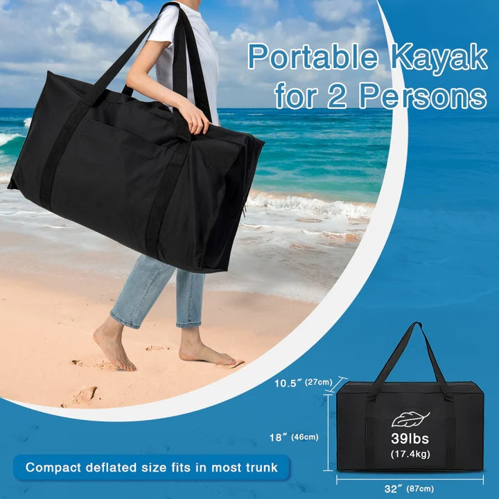 Goplus 12.5 ft Inflatable Tandem Kayak | 1-2 Person Canoe | 507 lbs Capacity | Includes All Accessories & Carry Bag