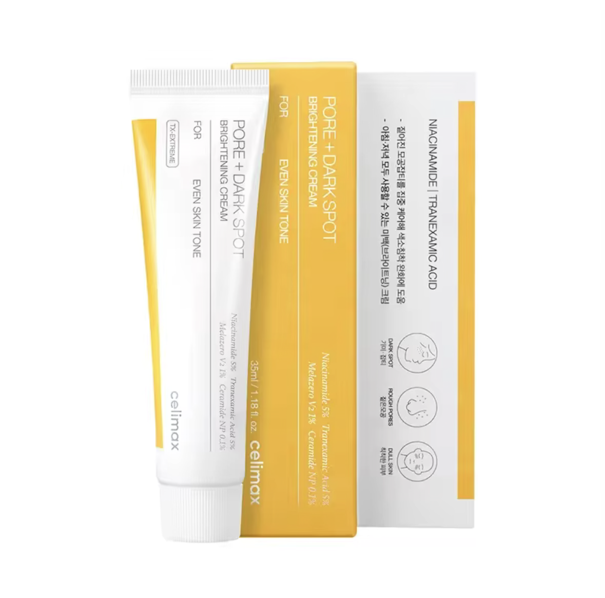 Celimax Pore + Dark Spot Brightening Cream with Niacinamide & Tranexamic Acid (35ml)
Even Skin Tone • Dark Spot Care