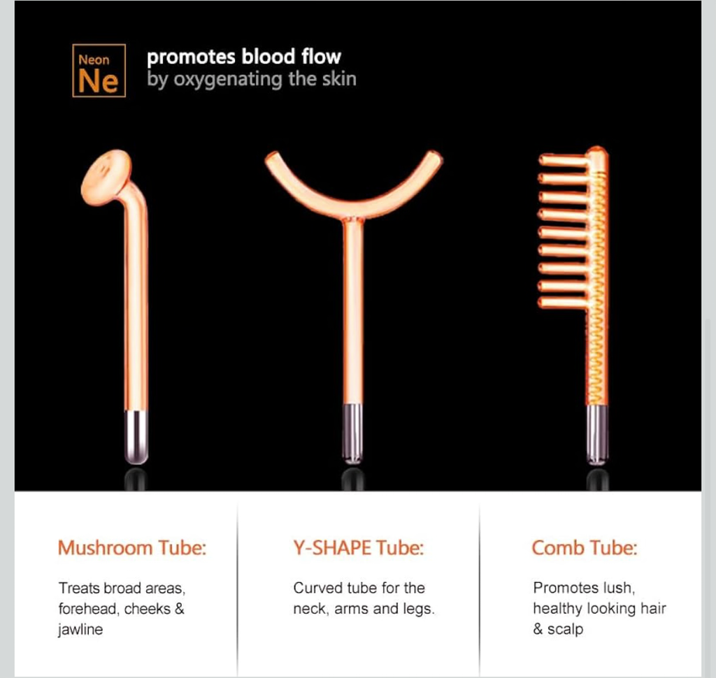 High Frequency Wand Darsonval Handheld Micro-current Device with 6 Different Tubes for Skincare