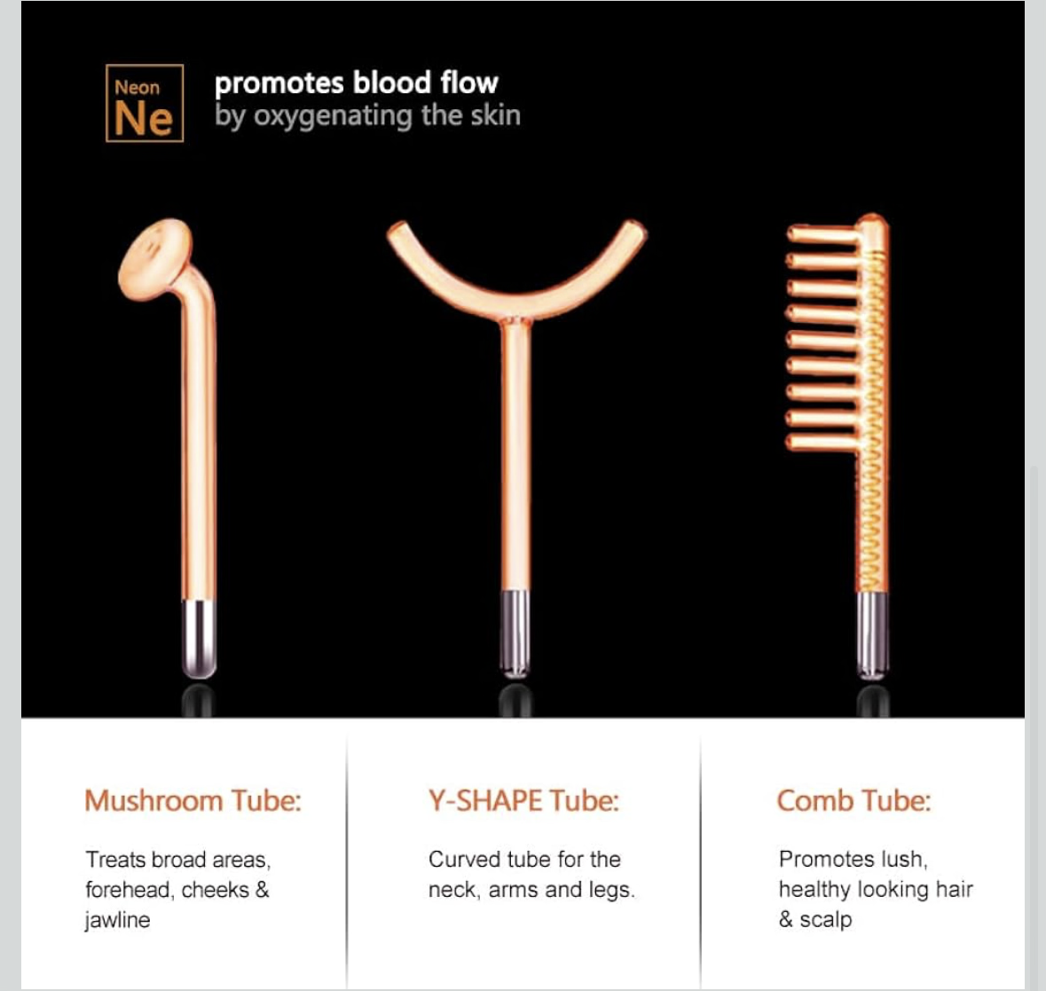 High Frequency Wand Darsonval Handheld Micro-current Device with 6 Different Tubes for Skincare