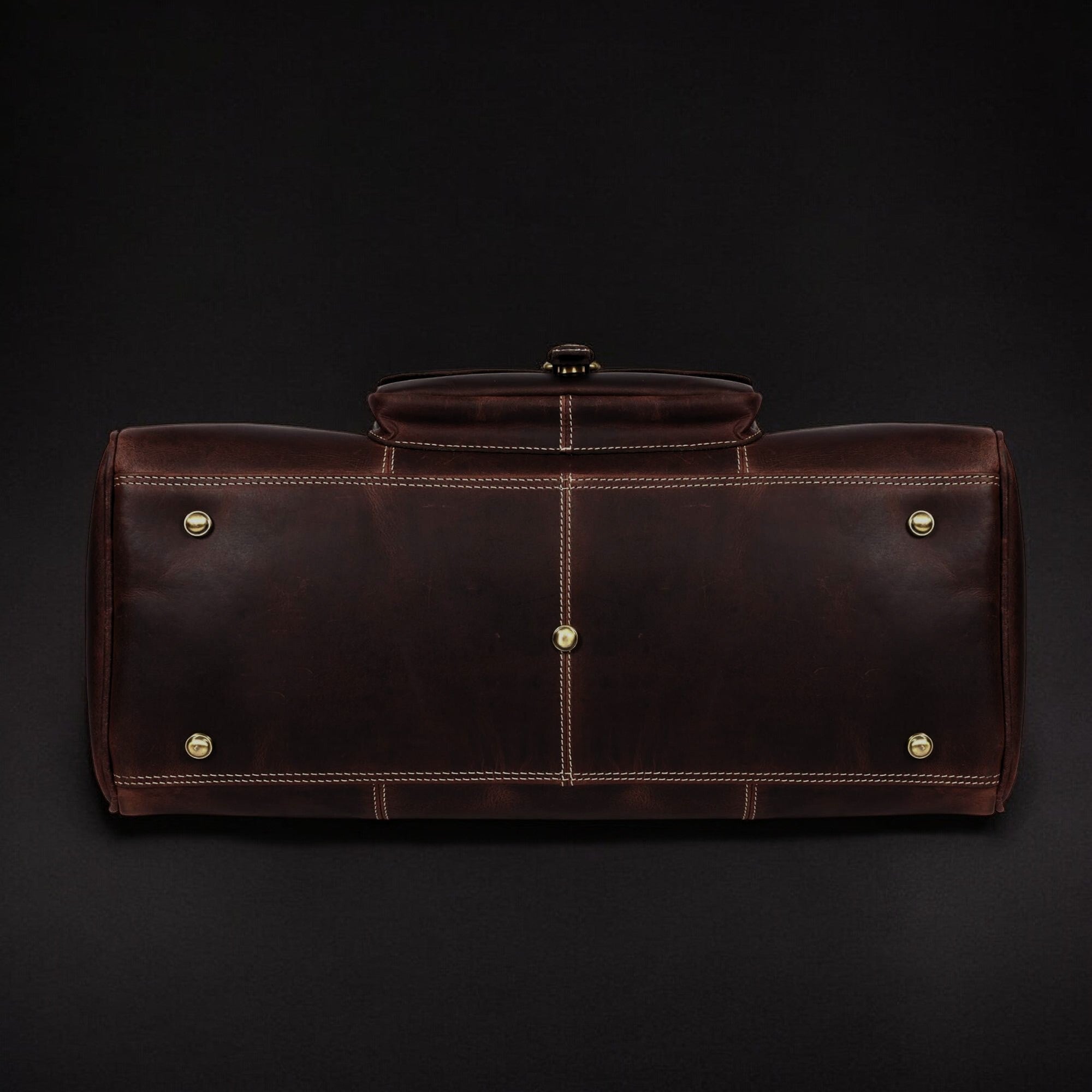 The Voyager Duffle - Brown Full-Grain Distressed Leather Duffle Bag