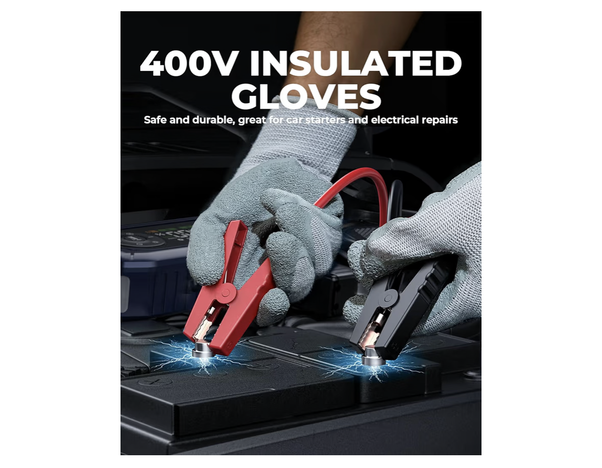 9-in-1 4500A 150PSI Car Battery Booster Jump Starter with Air Compressor, YaberAuto Jump Starter (All Gas/9L Diesel), 12V Car Battery Booster with Extended Jumper Cables,Insulated Gloves,Light