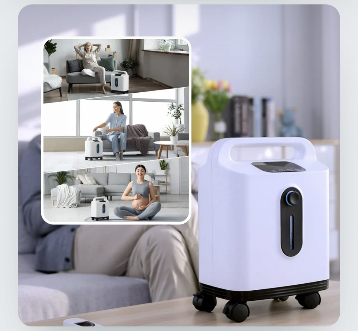 Home 1-9L Adjustable Continuous Flow Oxygen Concentrator - DF-011