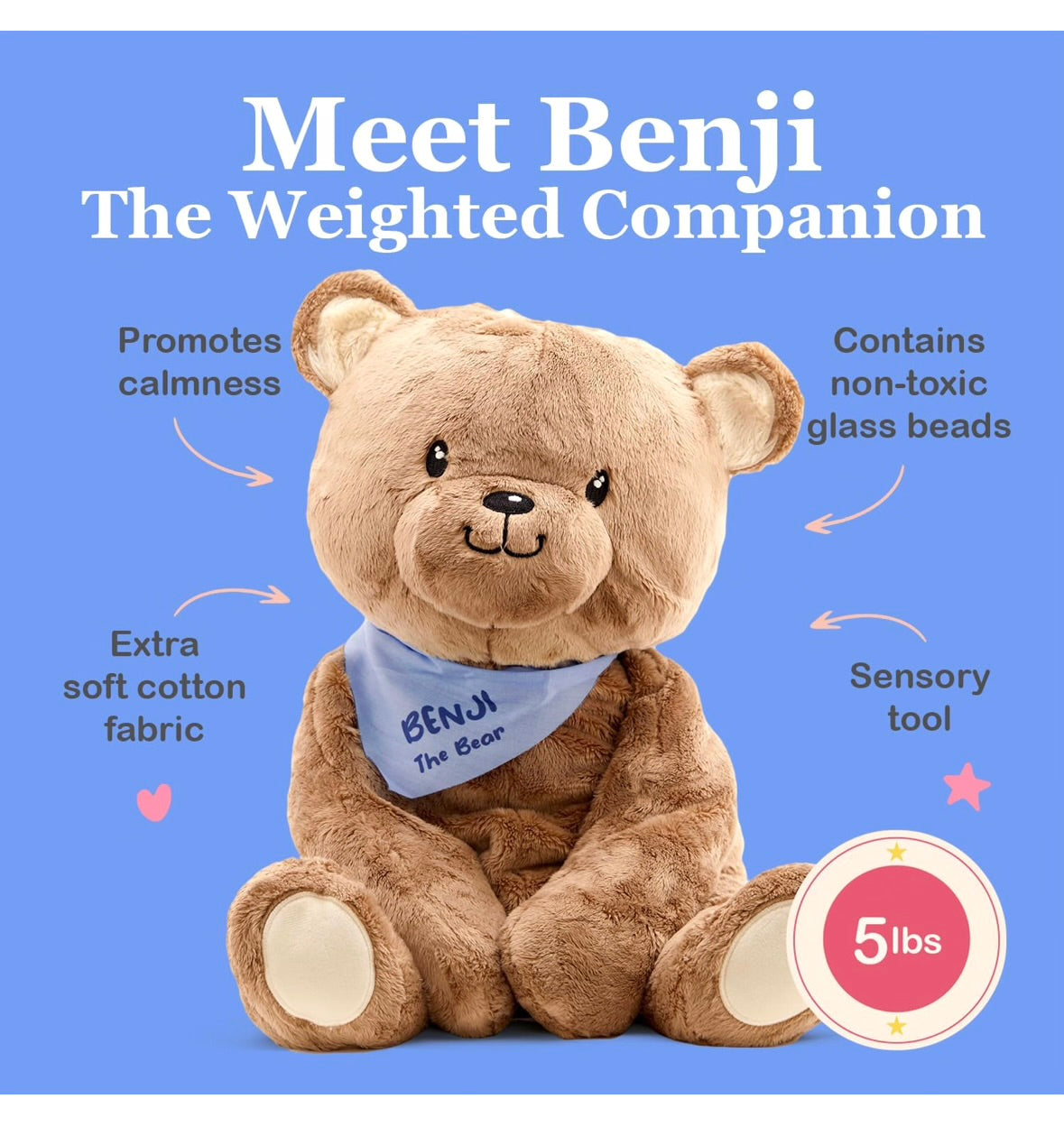 Weighted stuffed animal 5 lbs