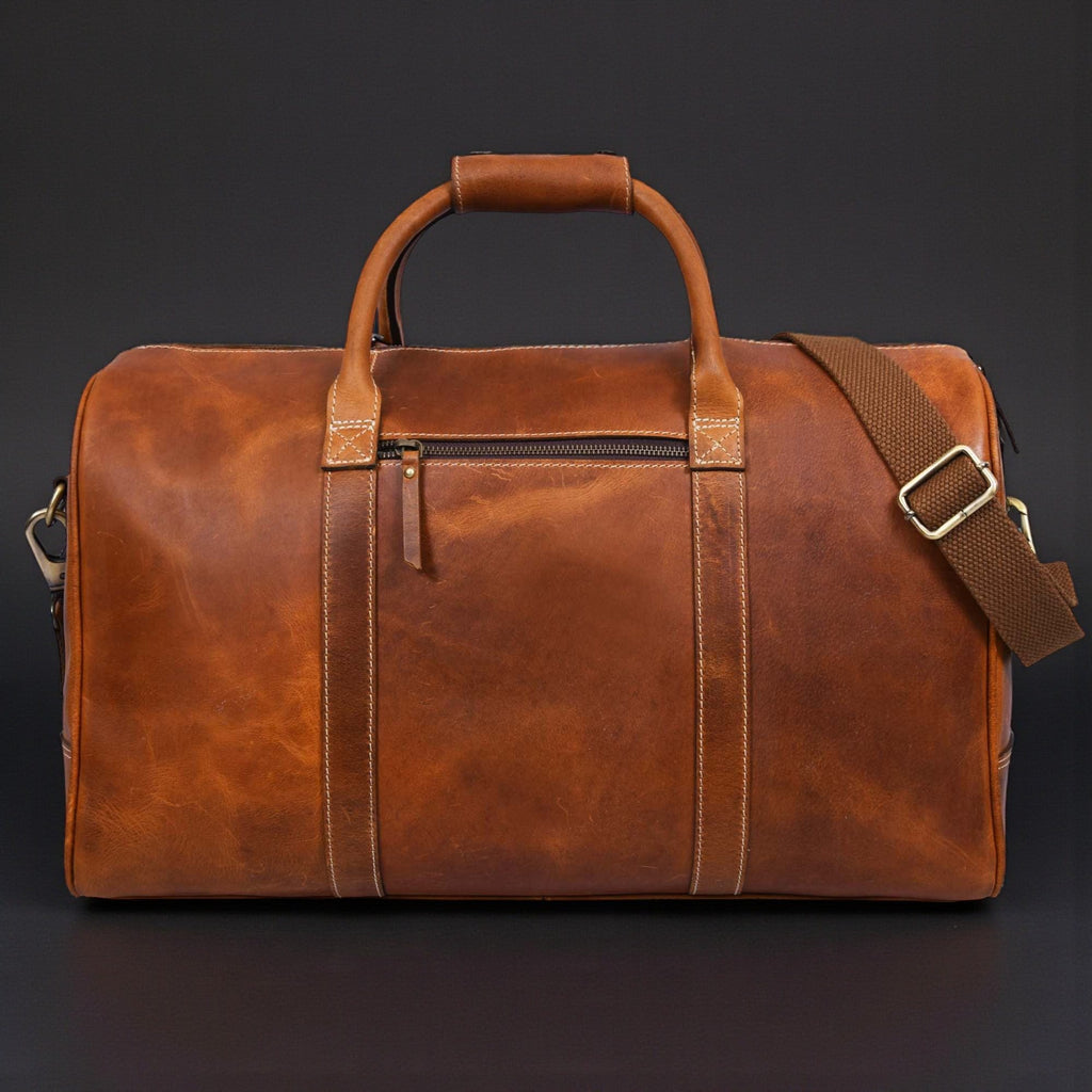 The Wayfarer Bag - Cognac Classic Full-Grain Leather Duffle Bag
