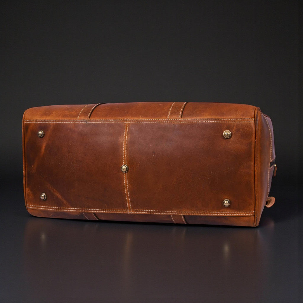 The Wayfarer Bag - Cognac Classic Full-Grain Leather Duffle Bag