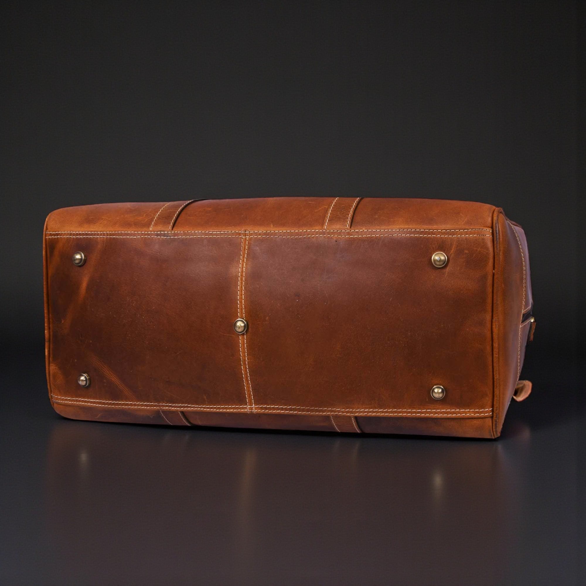 The Wayfarer Bag - Cognac Classic Full-Grain Leather Duffle Bag