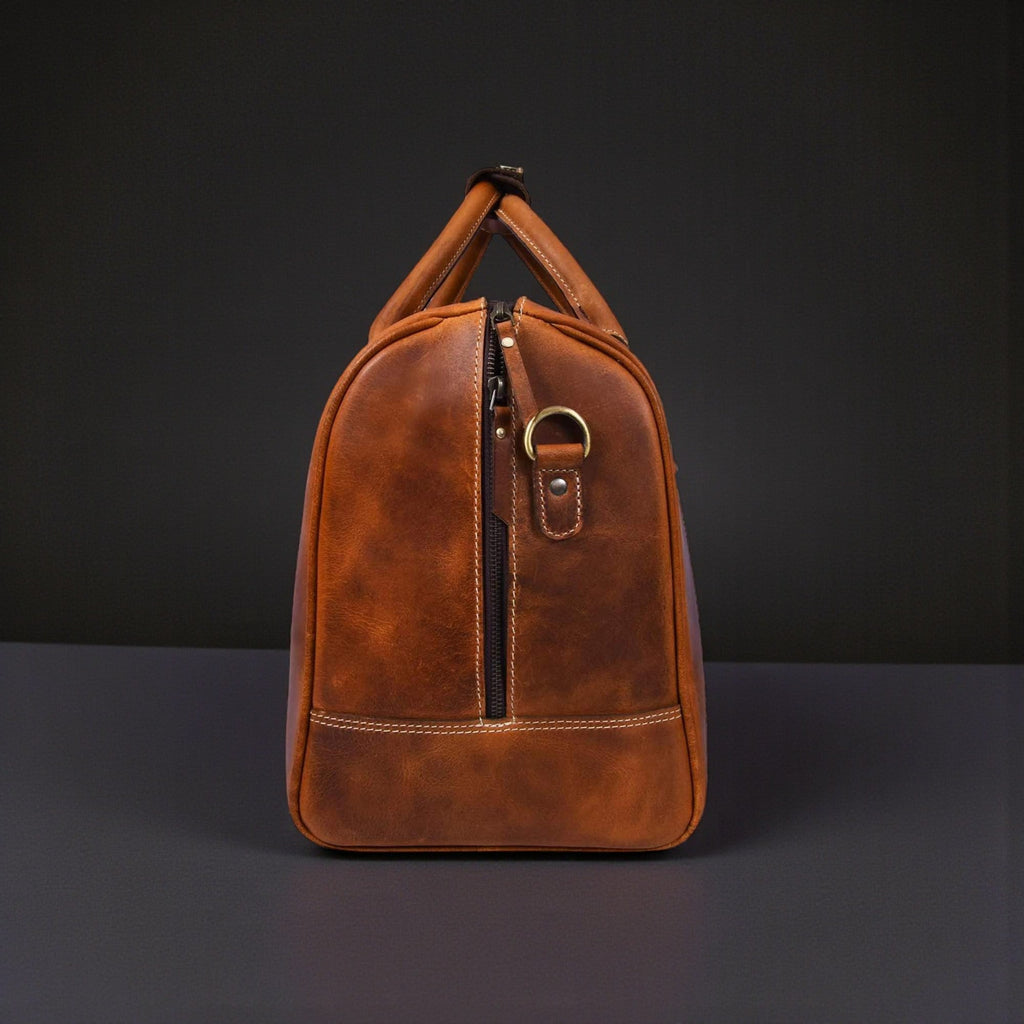 The Wayfarer Bag - Cognac Classic Full-Grain Leather Duffle Bag