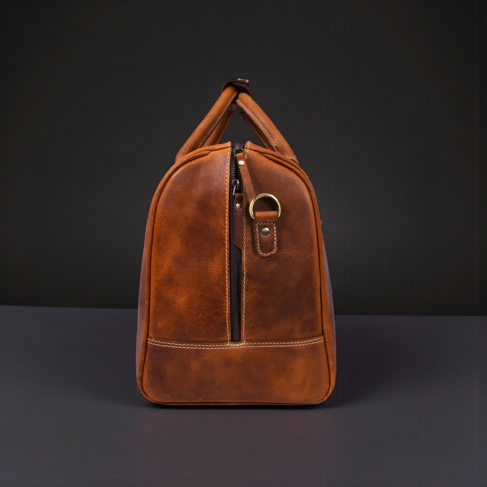 The Wayfarer Bag - Cognac Classic Full-Grain Leather Duffle Bag