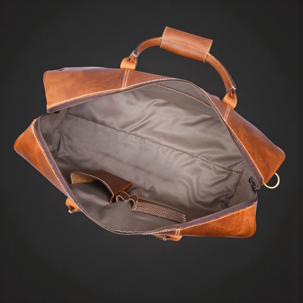 The Wayfarer Bag - Cognac Classic Full-Grain Leather Duffle Bag