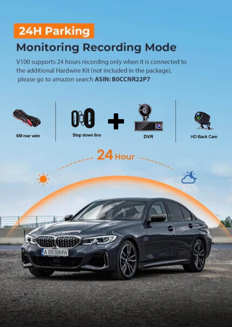 LDAS A20 Dash Cam WiFi , 2.5K Car Camera, Dashcams with App, Night Vision, G-Sensor, Loop Recording, 24H Parking Mode, Free 128G SD Card, Support 256GB Max (Black)