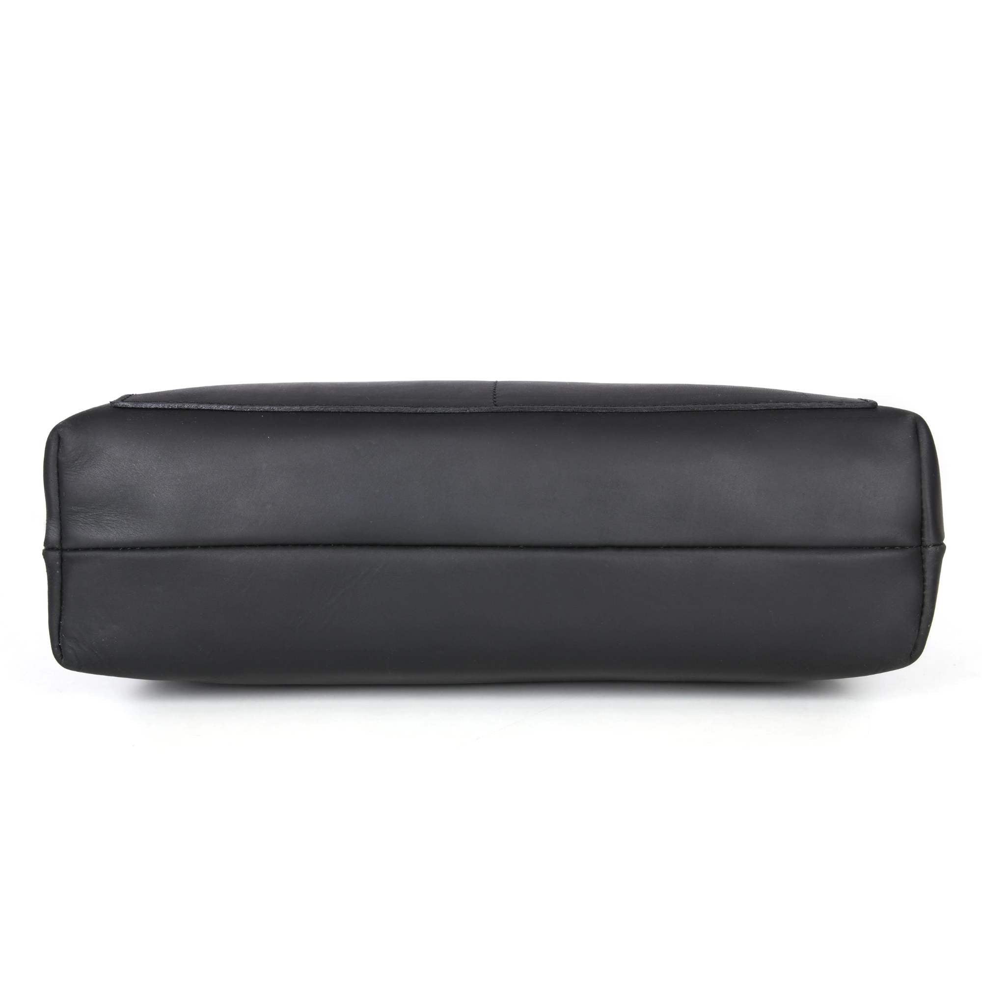 Classic Black Leather Tote Bag