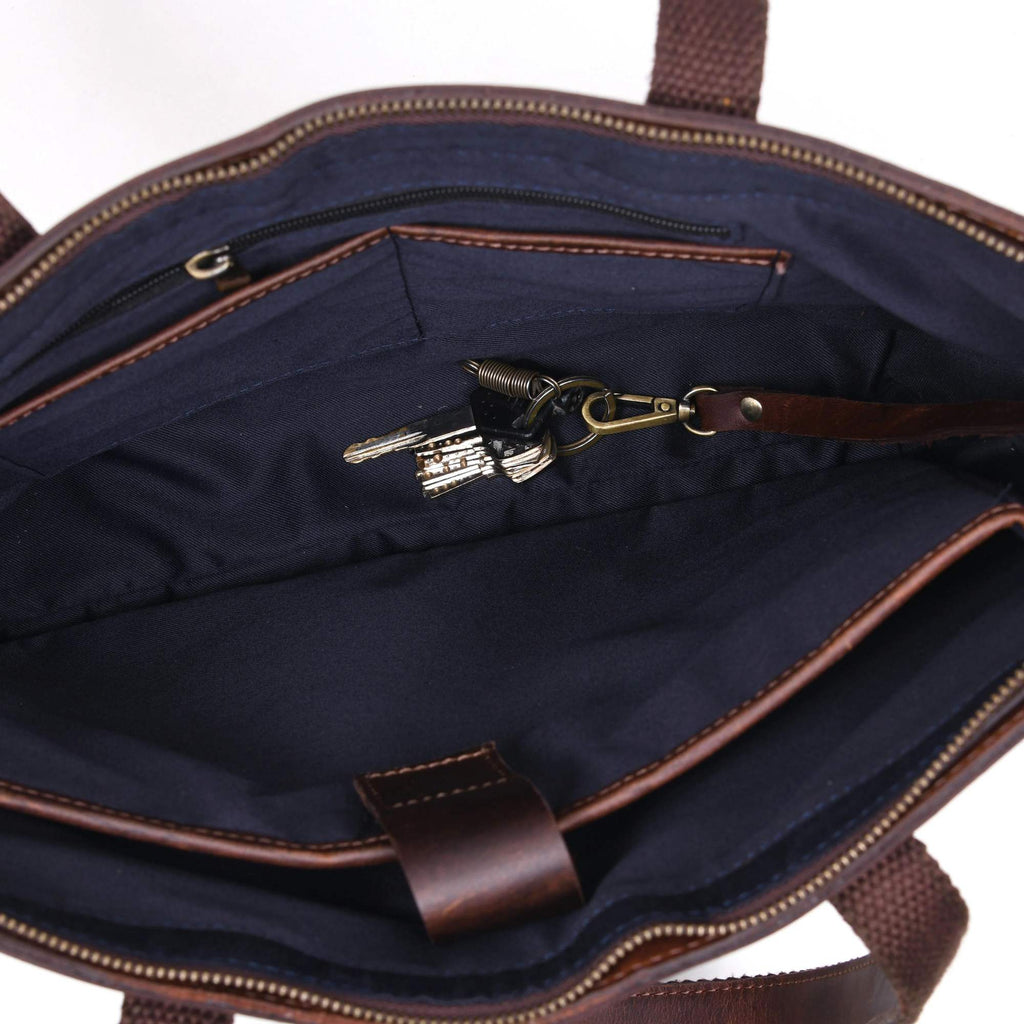 Classic Brown Leather Tote Bag