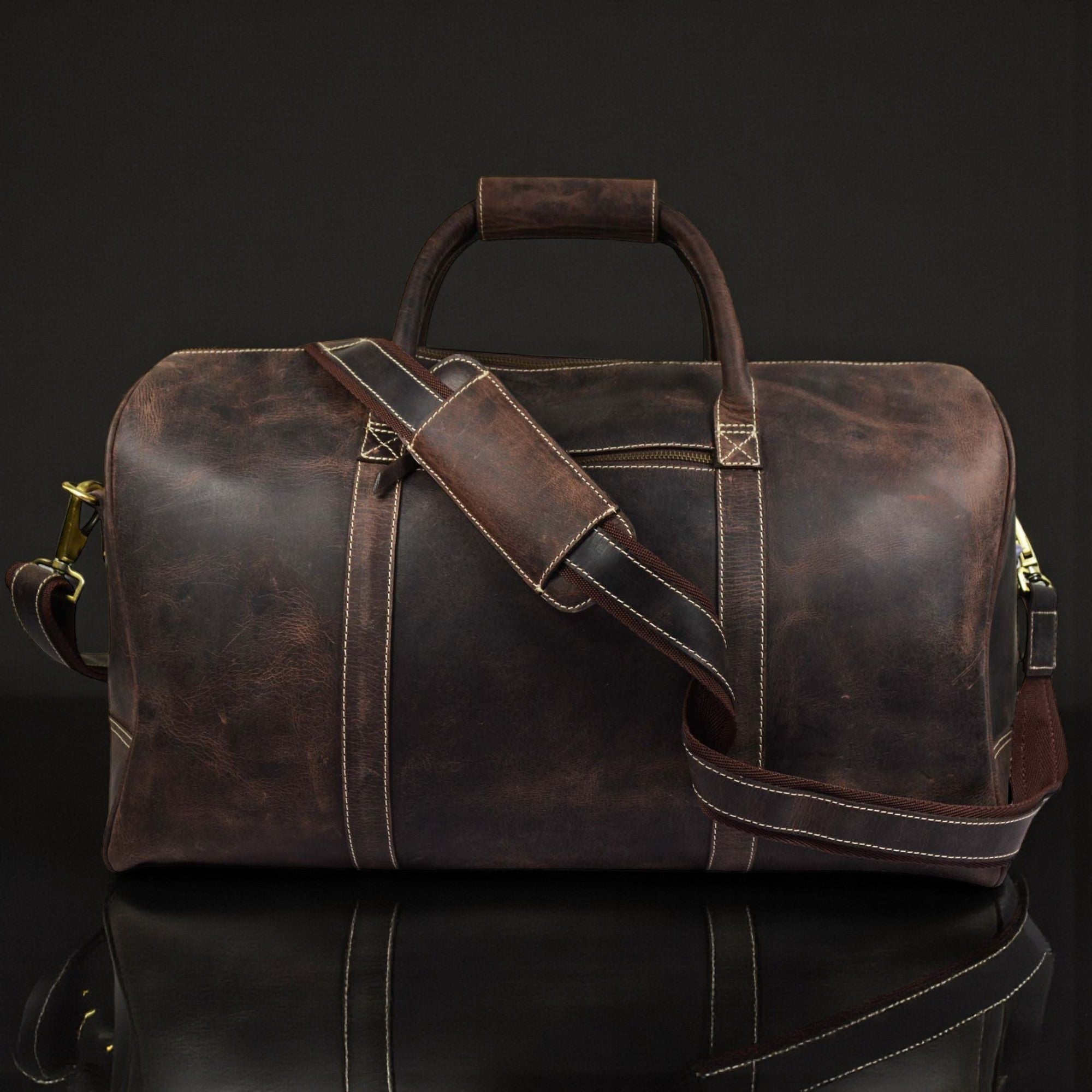 The Wayfarer Bag - Brown Classic Full-Grain Leather Duffle Bag