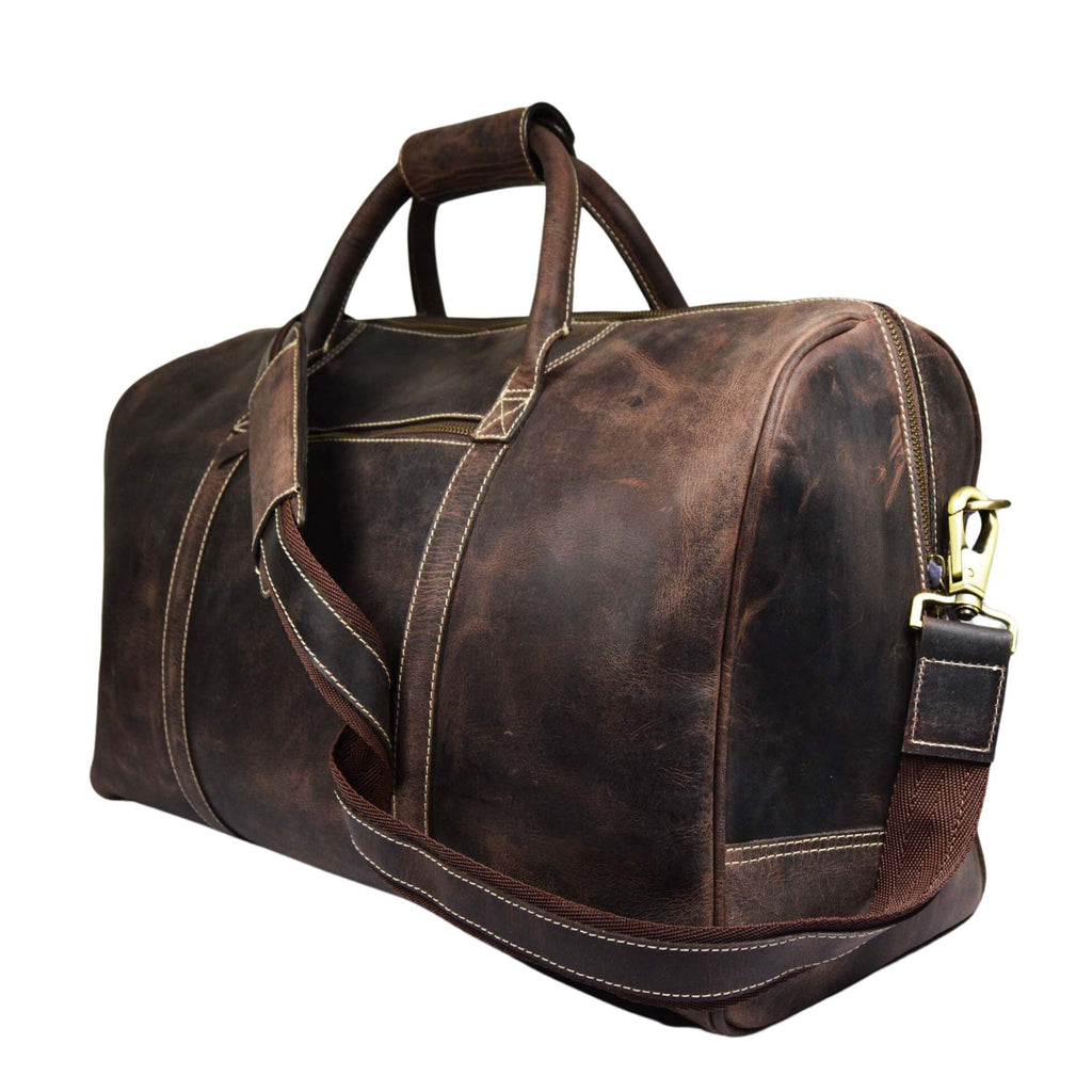 The Wayfarer Bag - Brown Classic Full-Grain Leather Duffle Bag