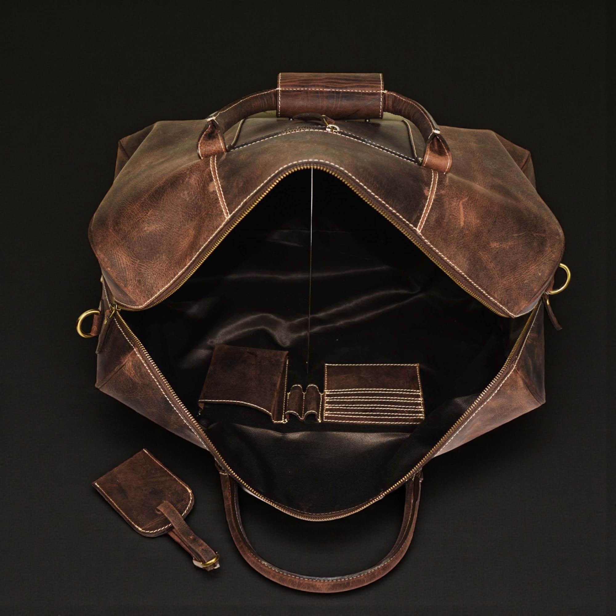 The Wayfarer Bag - Brown Classic Full-Grain Leather Duffle Bag