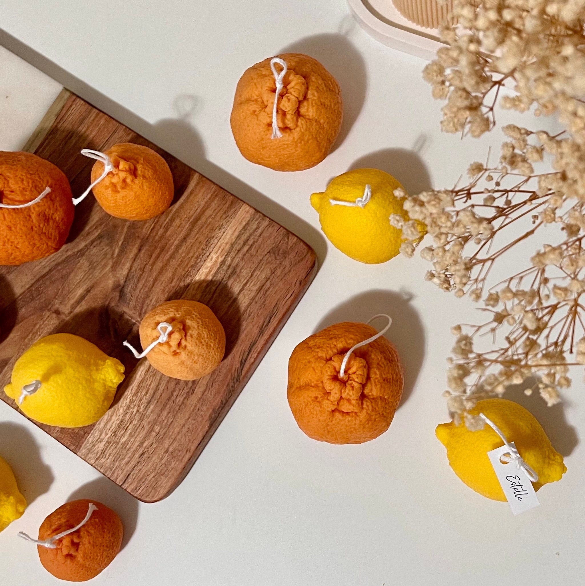 Lemon Shaped Soy Wax Candle: Vegan Minimalist Decor