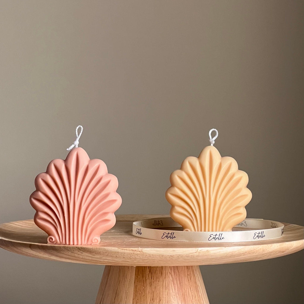 Handmade Shell Soy Candle: Sculptural Home Decor