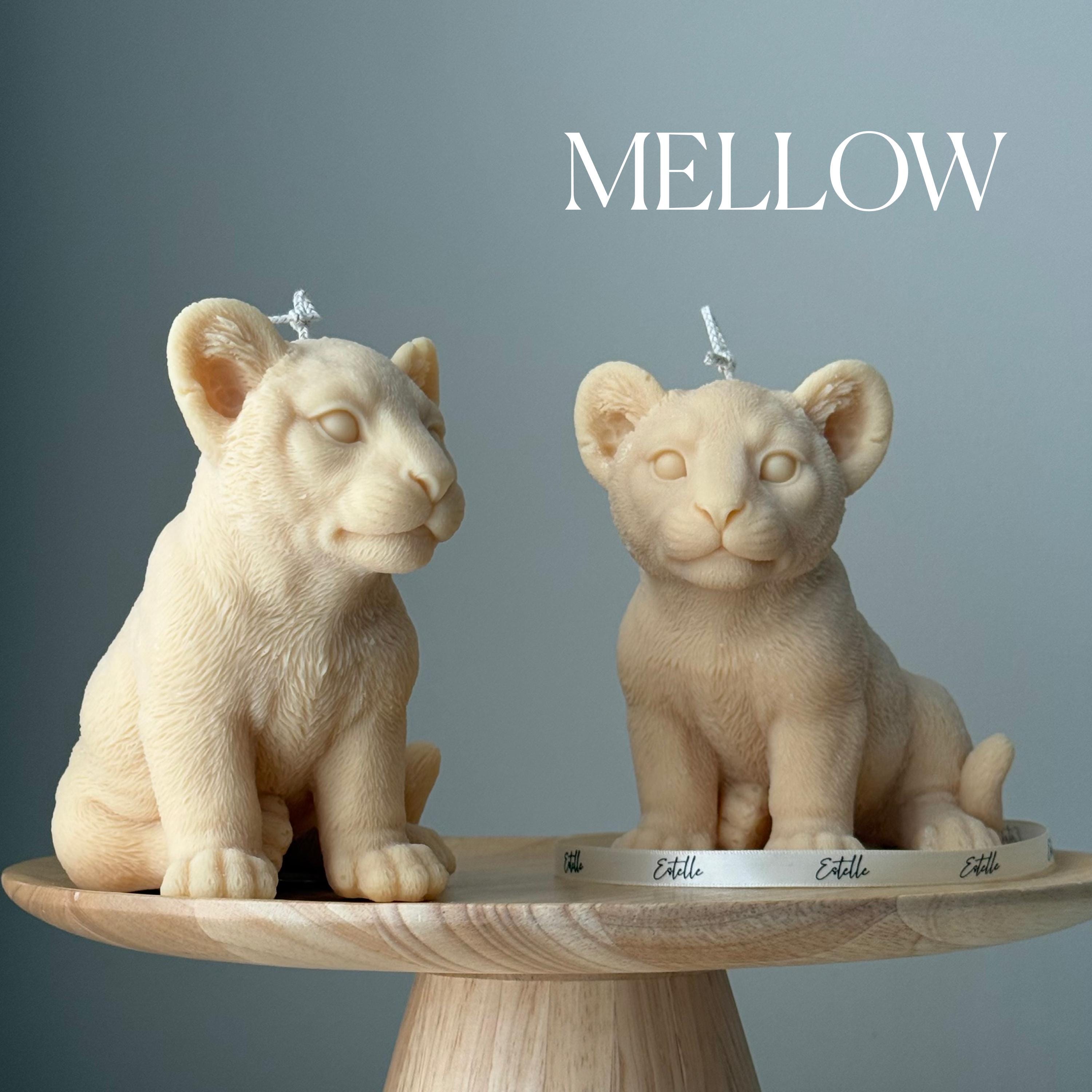 Handmade Lion Candle: Sculptural Soy Wax Animal Candle