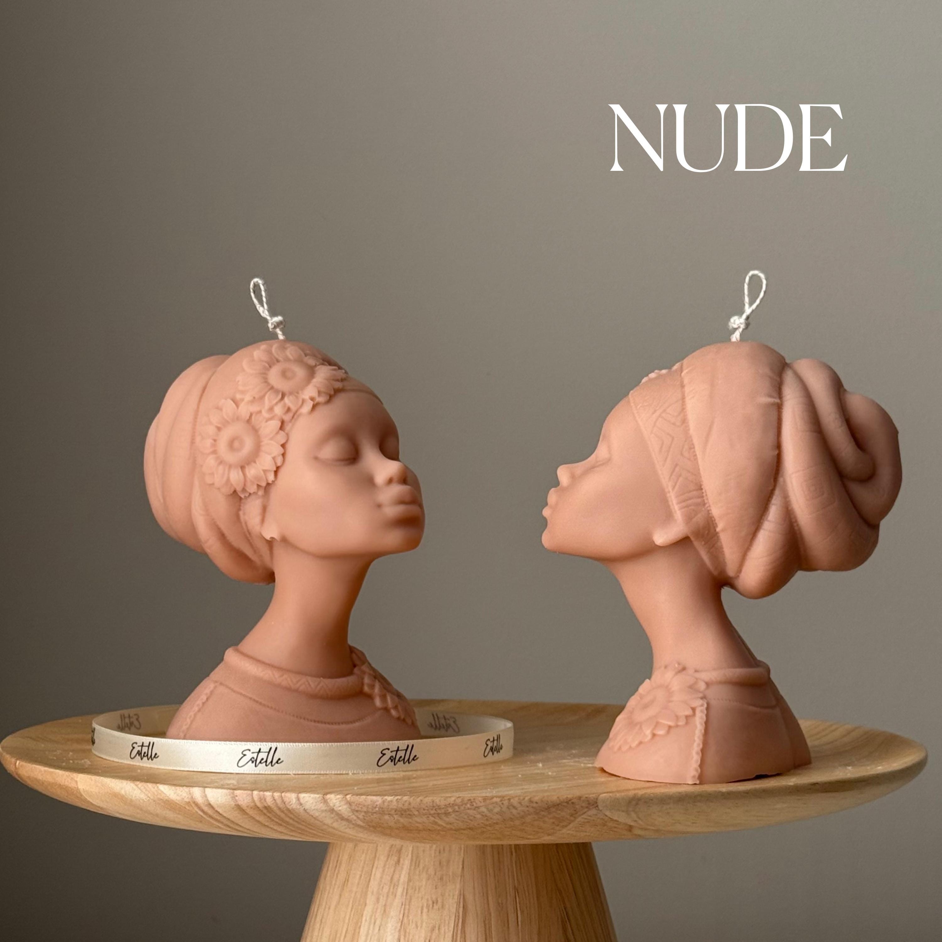 Handmade Afro Lady Soy Candle: Sculptural Home Decor Gift