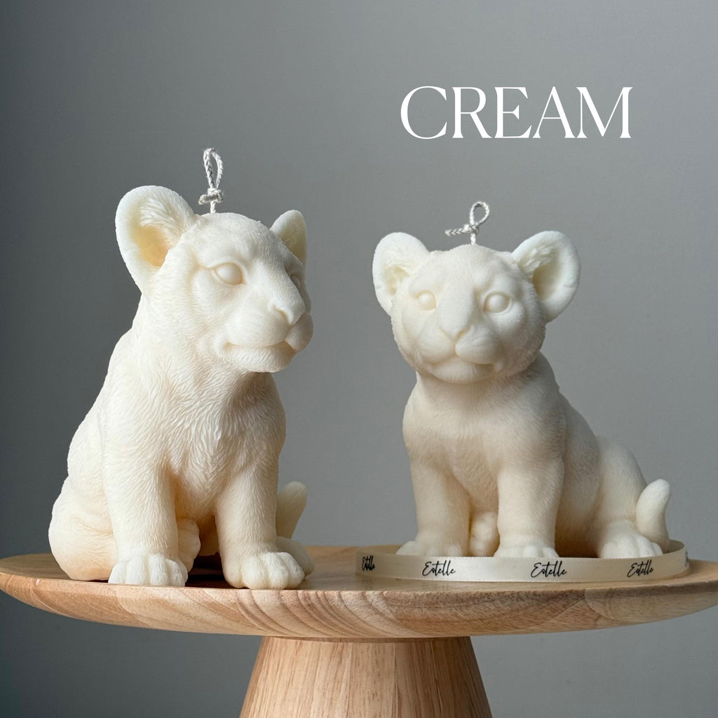 Handmade Lion Candle: Sculptural Soy Wax Animal Candle