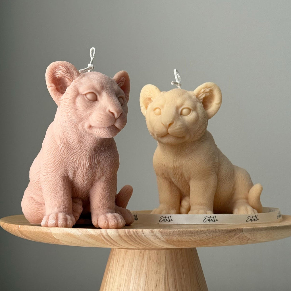 Handmade Lion Candle: Sculptural Soy Wax Animal Candle