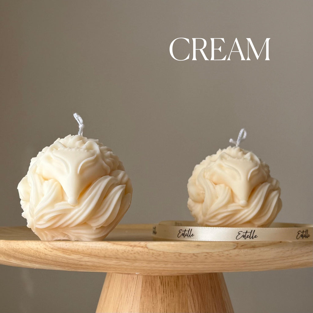 Fox Ball Soy Candle: Handmade Sculptural Home Decor