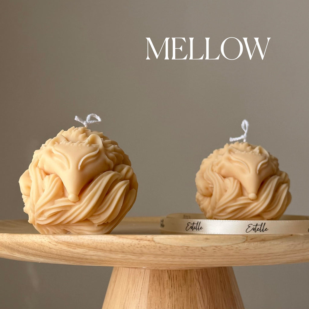 Fox Ball Soy Candle: Handmade Sculptural Home Decor