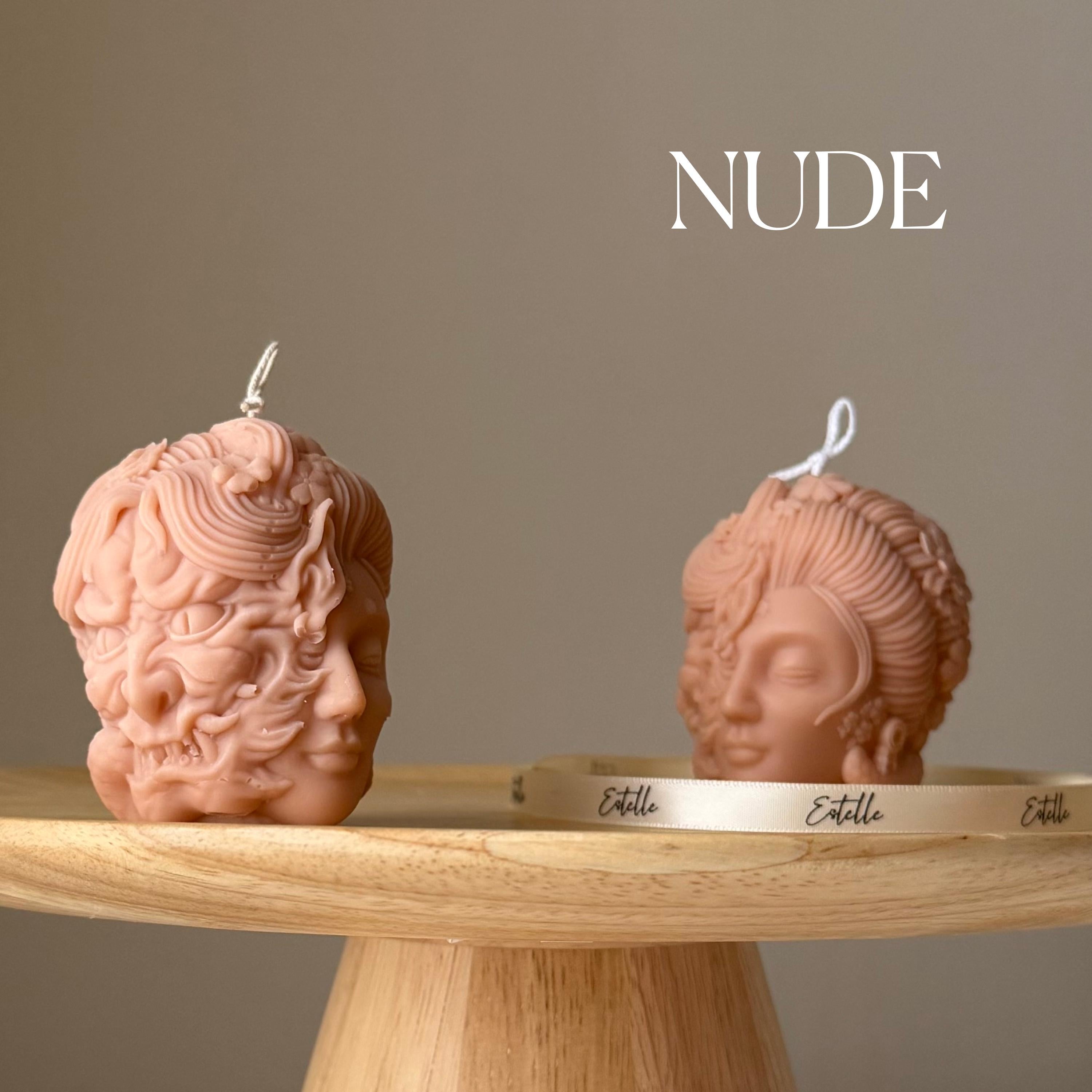 Sculptural Lady Head Candle | Handmade Soy Wax Decor