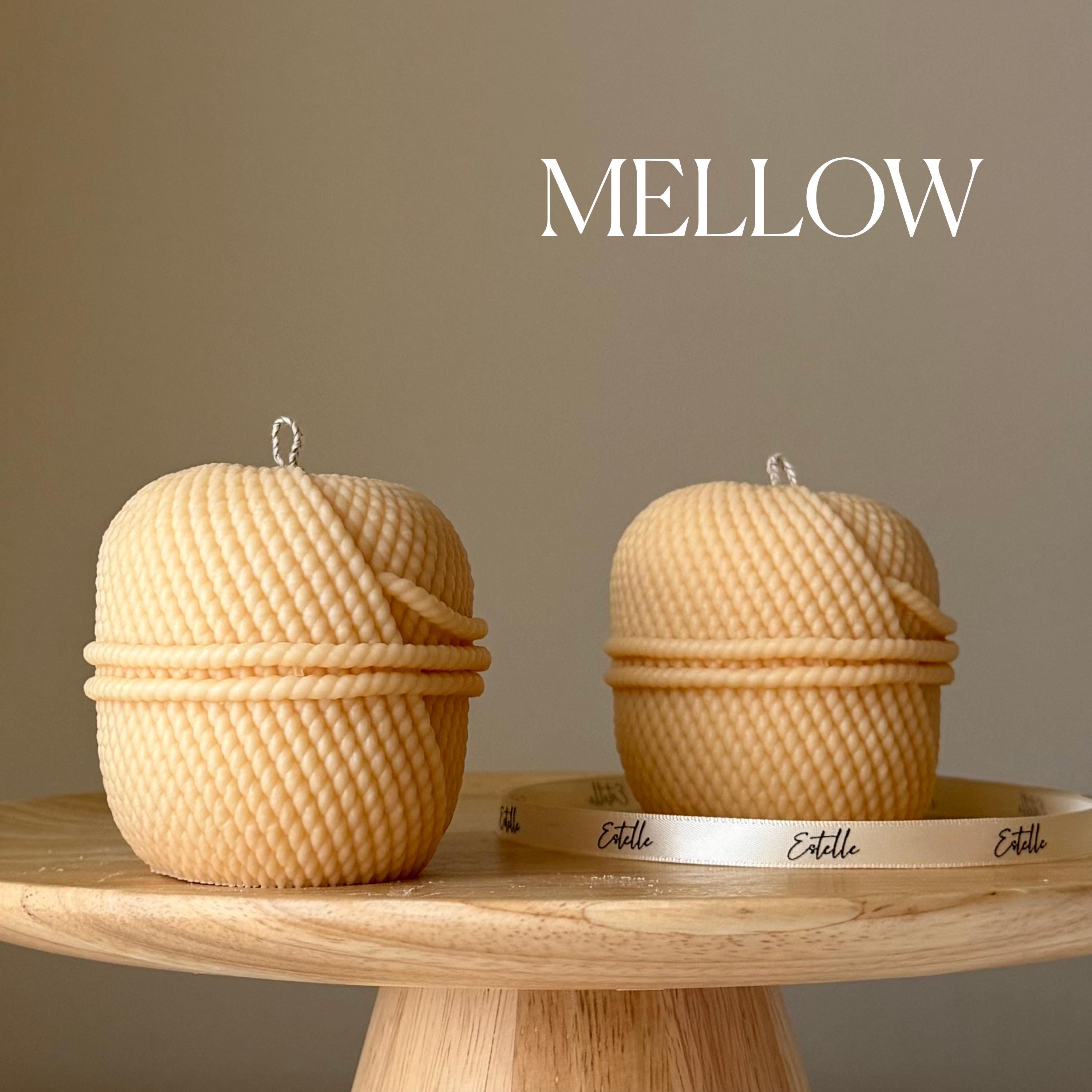 Knitting Wool Soy Candle: Handmade Pillar Candle, Home Decor