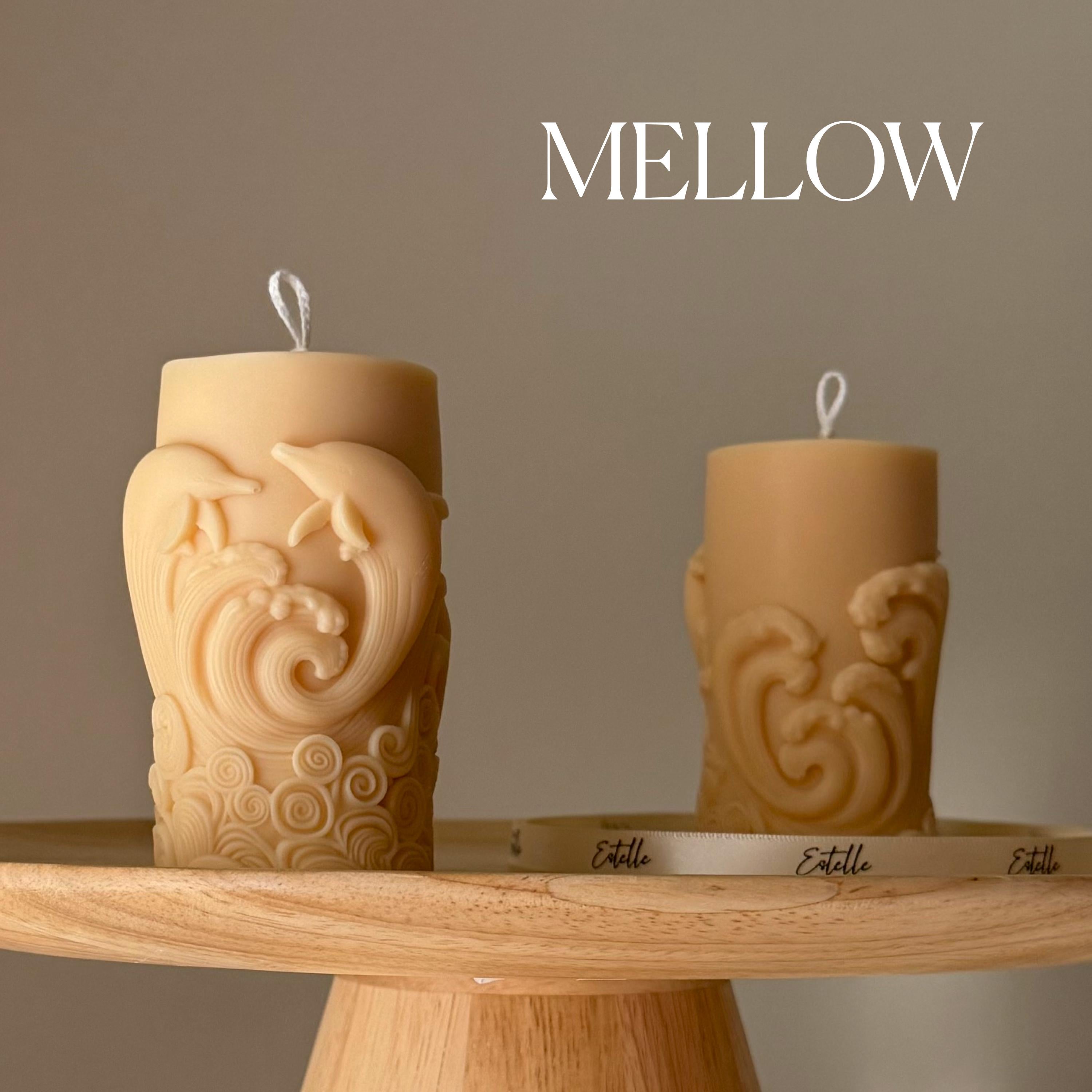 Dolphin Pillar Candle: Handmade Soy Wax Home Decor