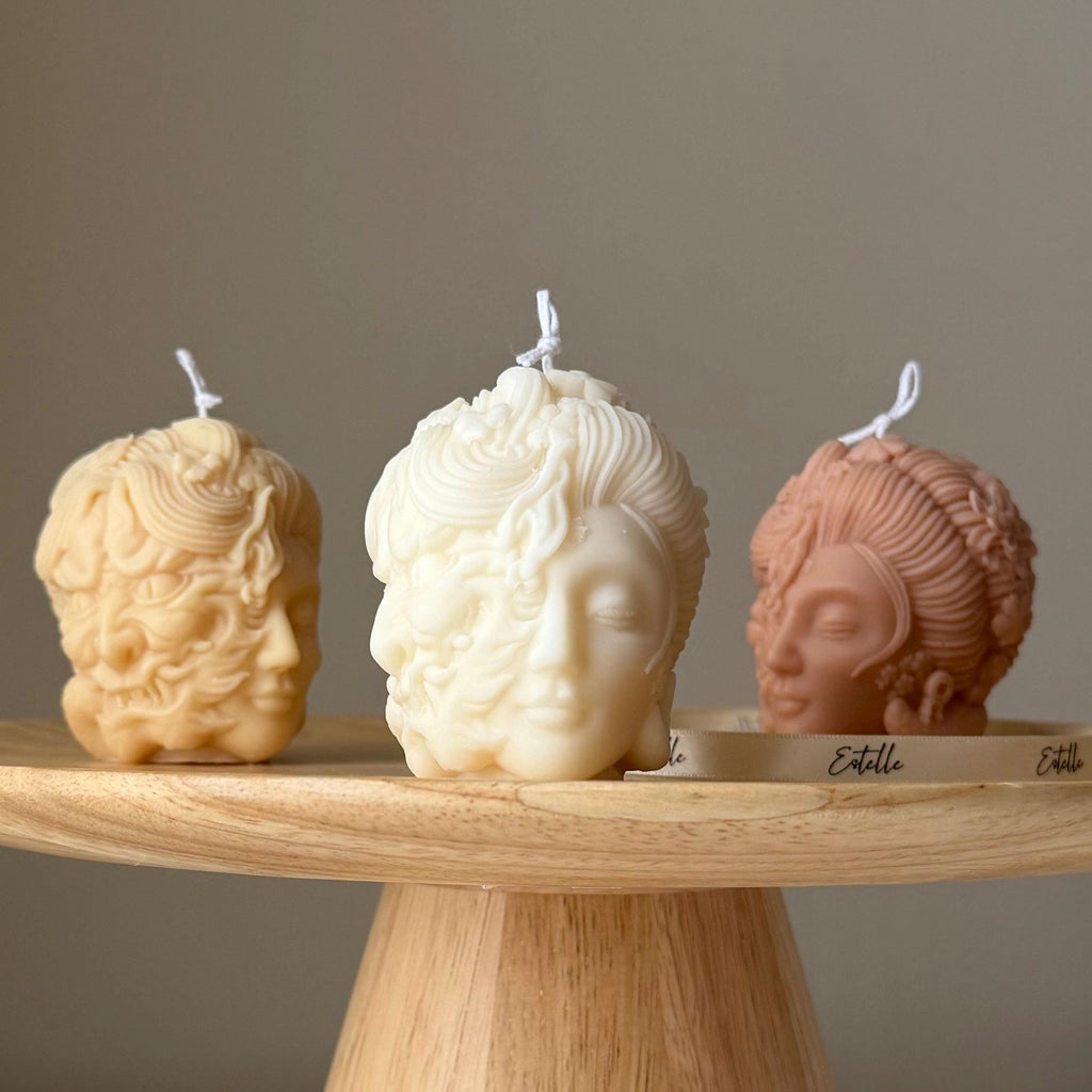 Sculptural Lady Head Candle | Handmade Soy Wax Decor