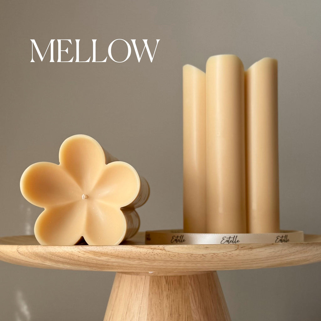 Flower Pillar Soy Candle: Handmade Home Decor, New Home Gift