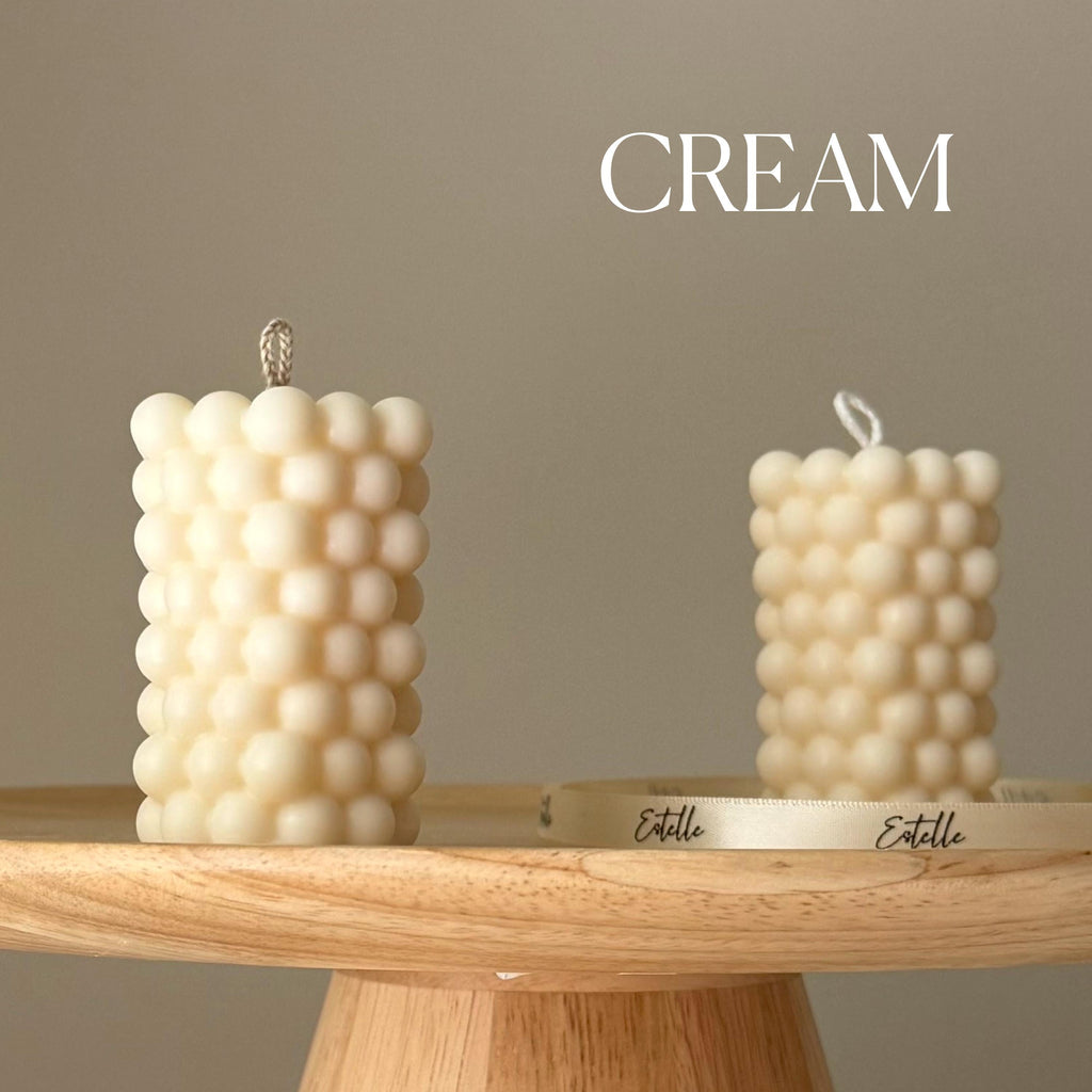 Bubble Soy Pillar Candle: Handmade Home Decor Gift