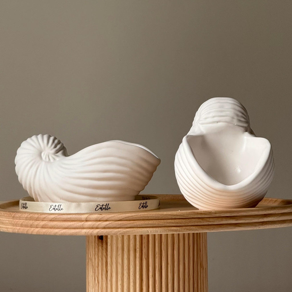 Sea Shell Jesmonite Trinket Tray: Coastal Jewelry Dish