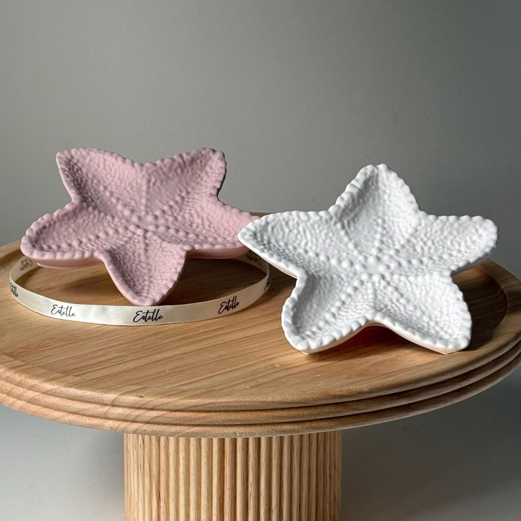 Starfish Jesmonite Jewelry Dish: Scandi Home Decor Tray