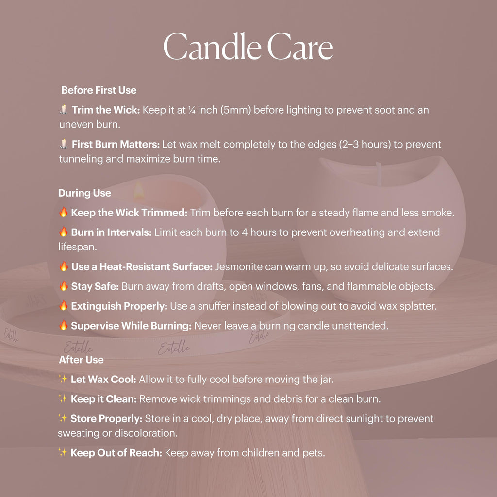 Camelia Flower Soy Wax Candle in Jesmonite Jar: Handmade Scented Candle