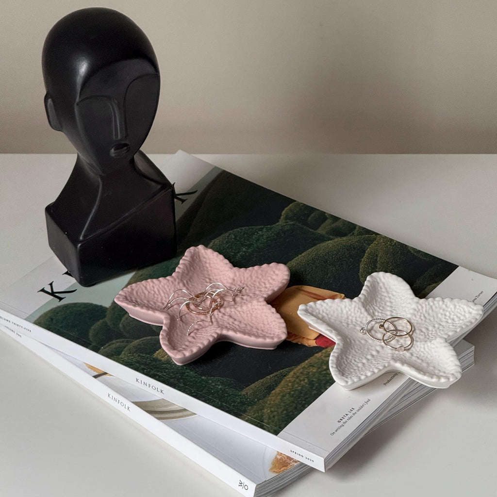 Starfish Jesmonite Jewelry Dish: Scandi Home Decor Tray