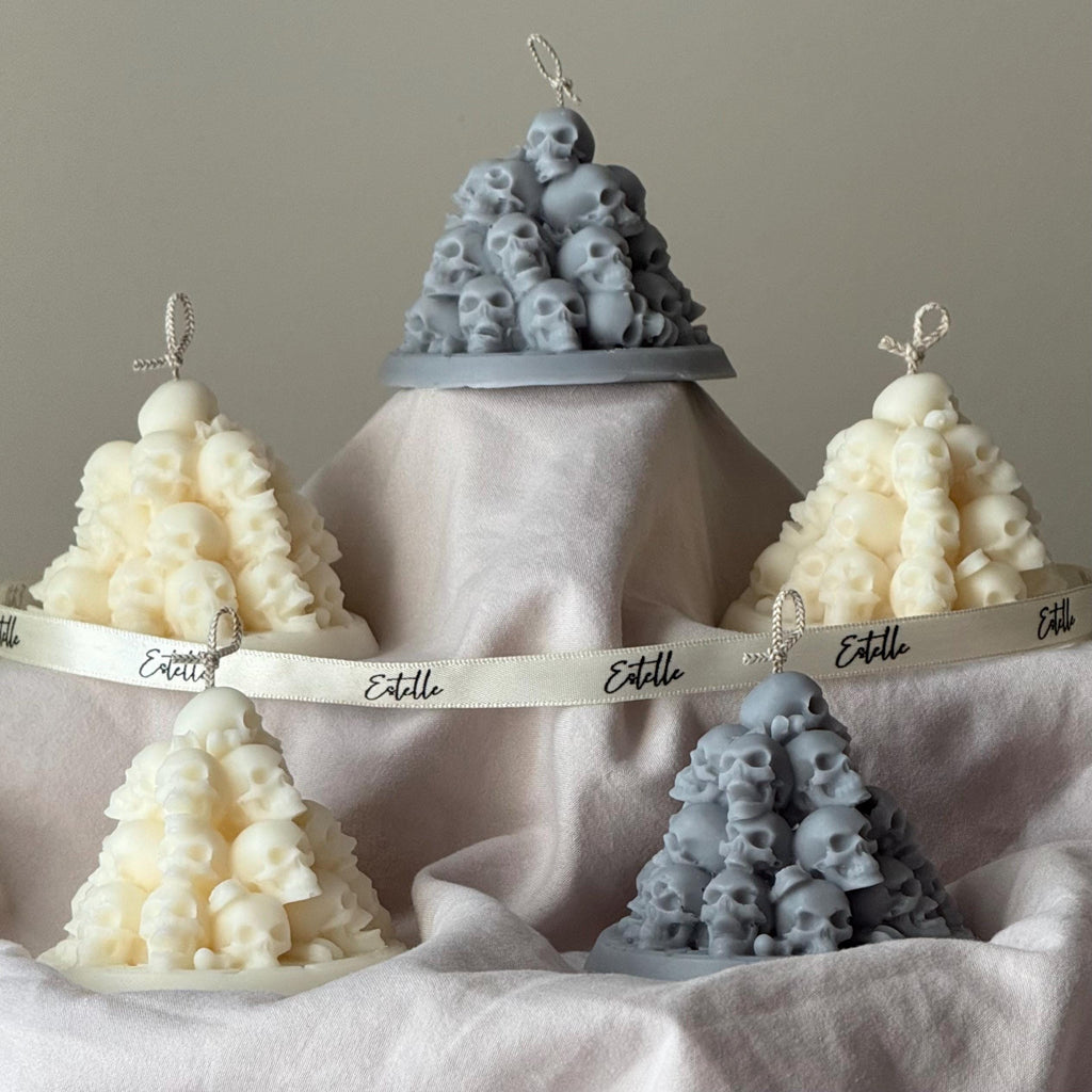 Handmade Skull Mountain Candle: Spooky Halloween Decor, Soy Wax