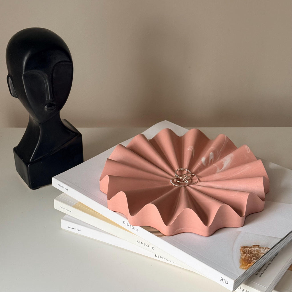 Radiant Pleated Fan Jewelry Tray: Scandi Home Decor Tray