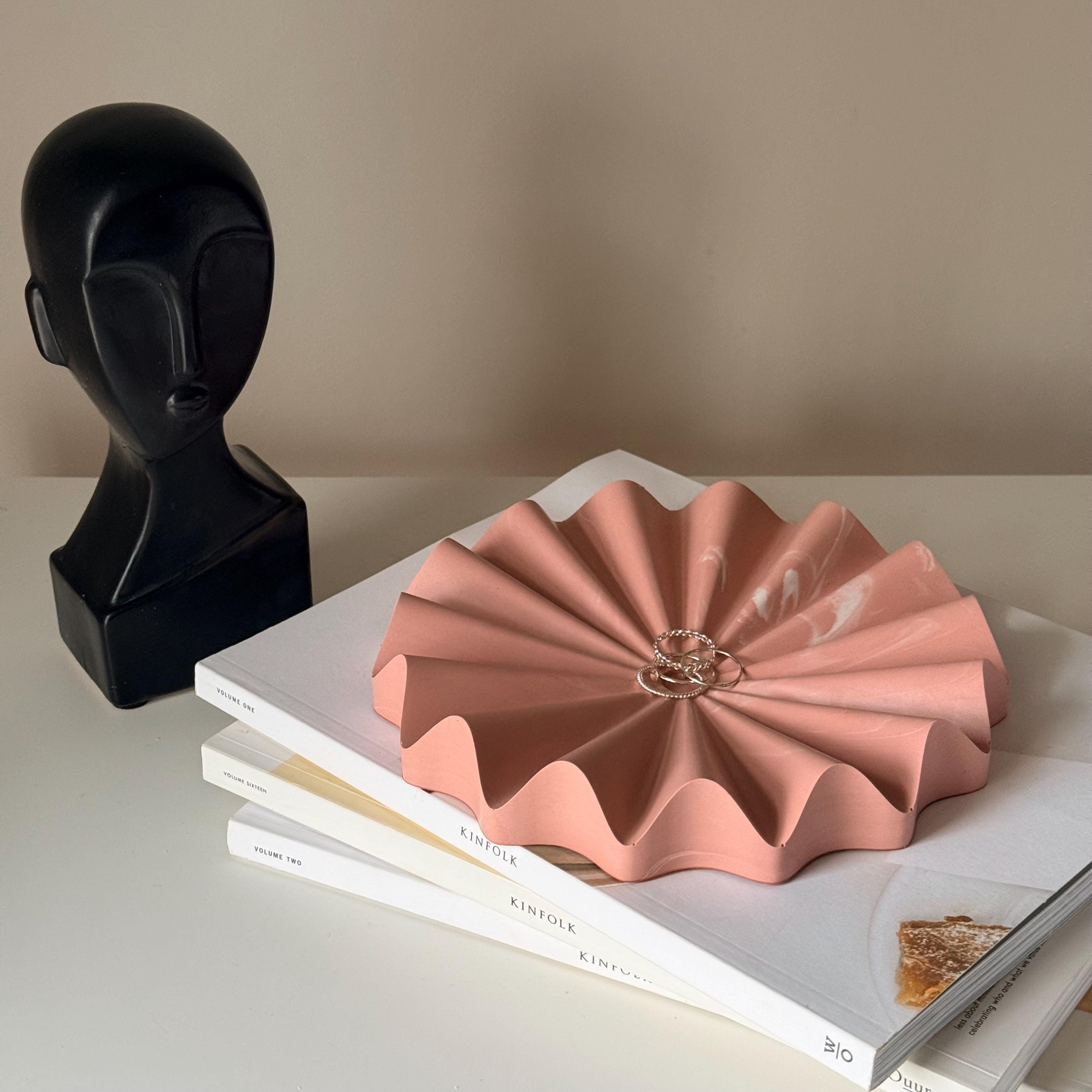 Radiant Pleated Fan Jewelry Tray: Scandi Home Decor Tray