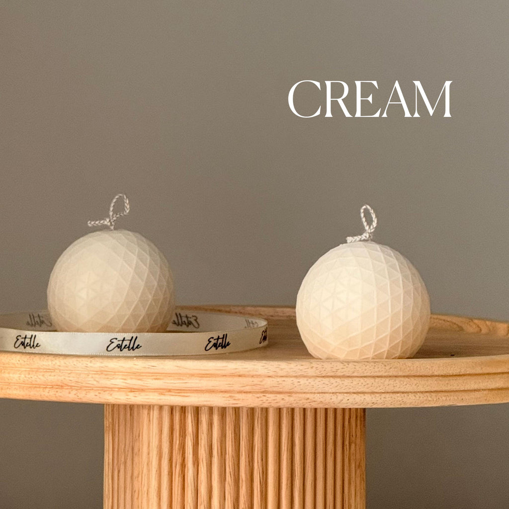 Geometric Orb Candle – Sculptural Textured Design