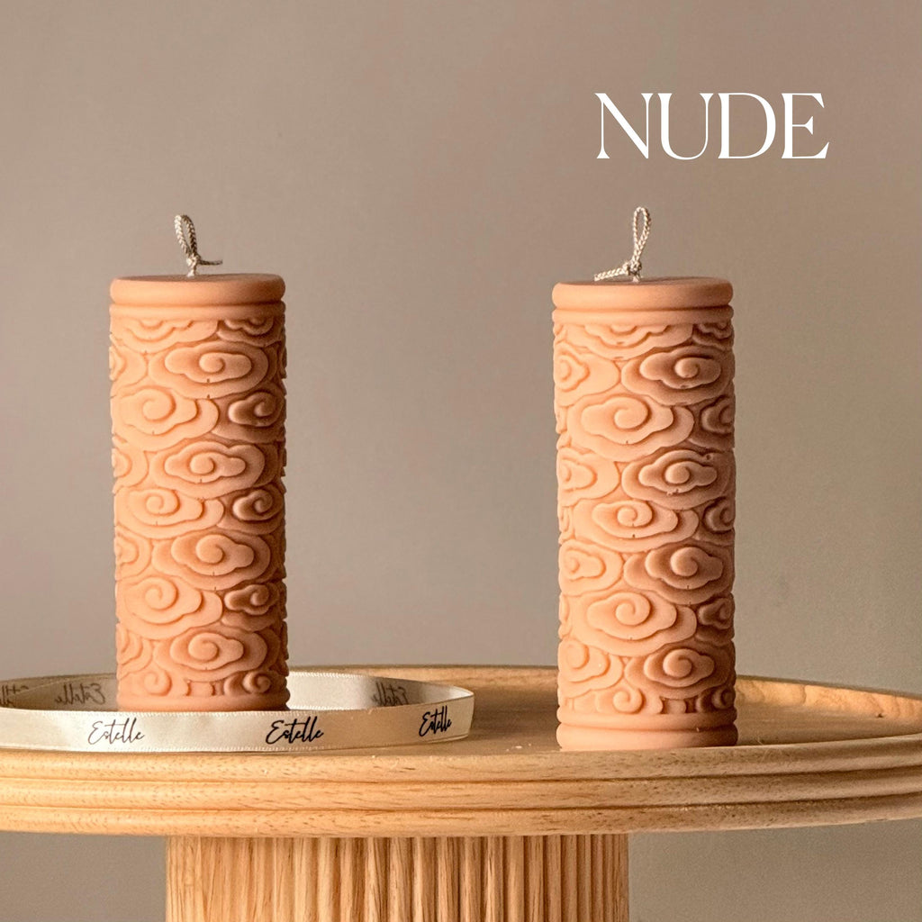 Clouds Pillar Candle | Handmade Decorative Candle