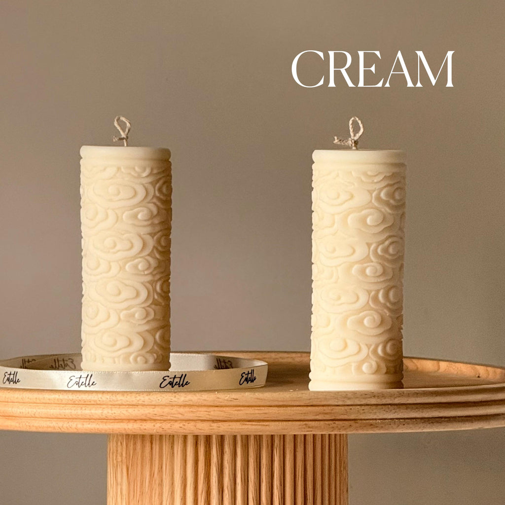 Clouds Pillar Candle | Handmade Decorative Candle