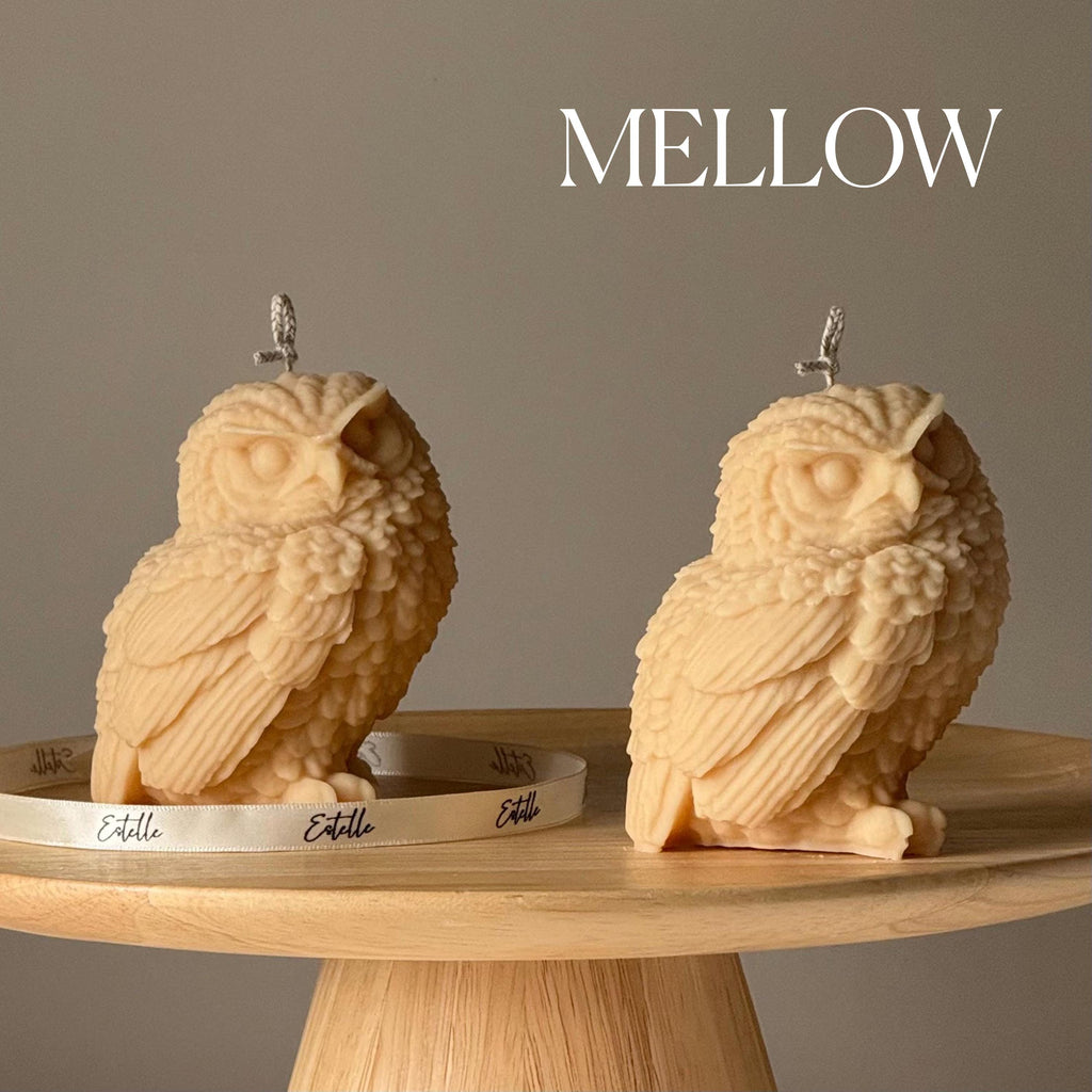 Owl Shaped Soy Candle: Handmade Pillar Candle, Home Decor