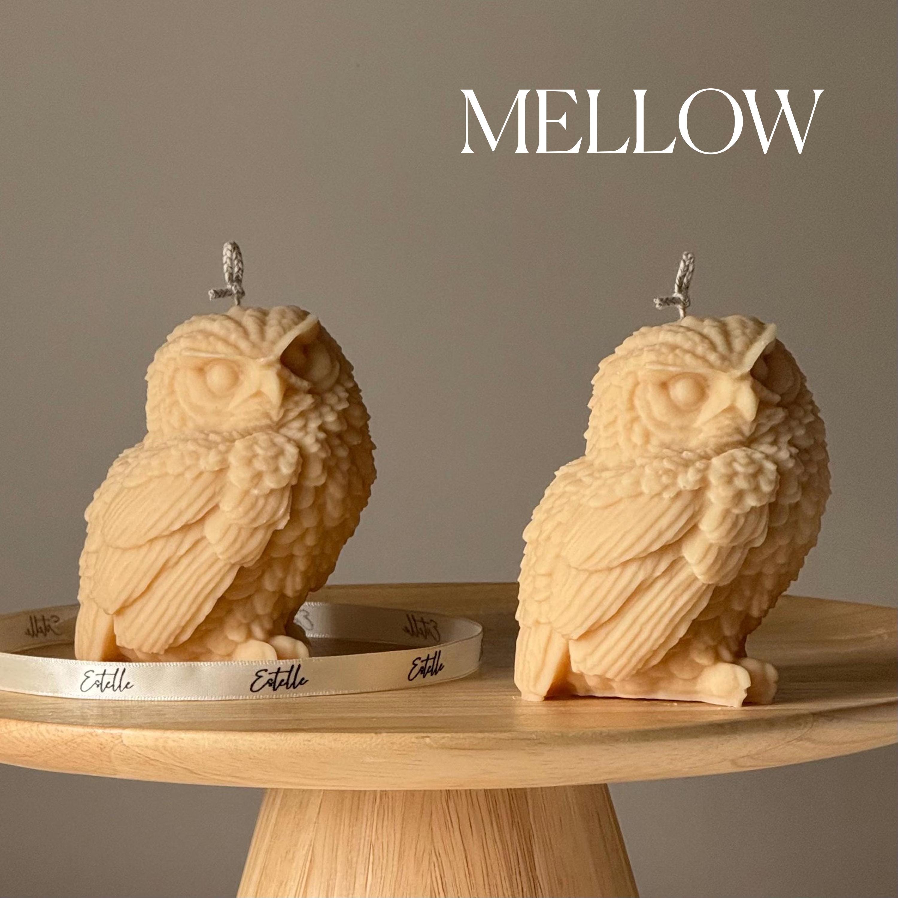 Owl Shaped Soy Candle: Handmade Pillar Candle, Home Decor