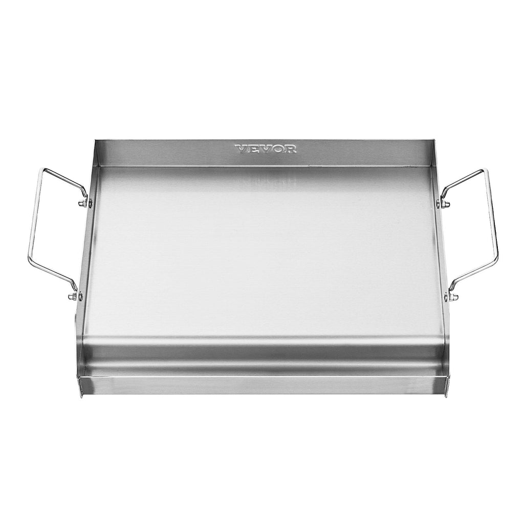VEVOR 17x13 in Flat Top Griddle Stainless Steel Universal BBQ Grill Pan Cookware