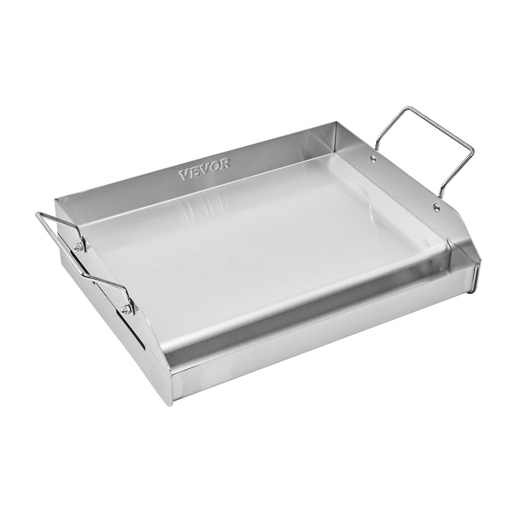 VEVOR 17x13 in Flat Top Griddle Stainless Steel Universal BBQ Grill Pan Cookware