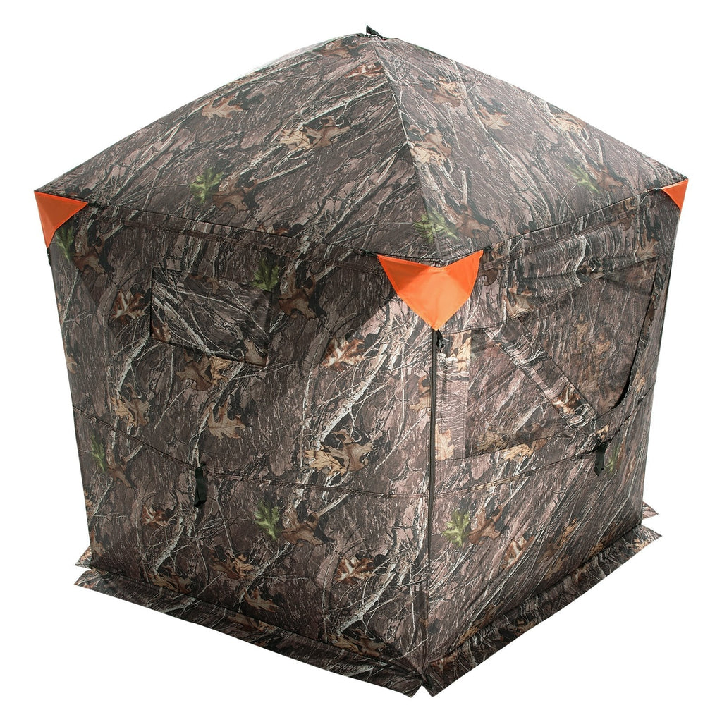 VEVOR Hunting Blind 288° See Through Ground Blind 4 Windows Mesh for 6-7 Person