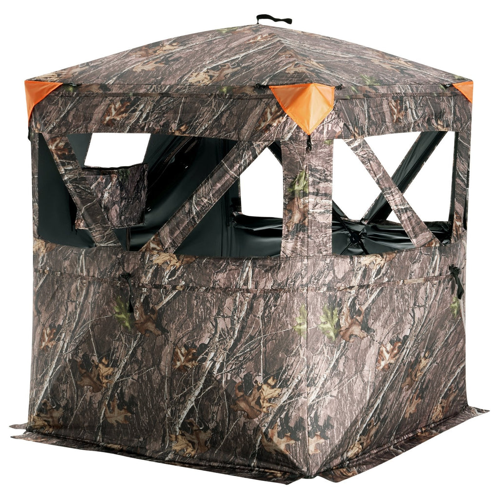 VEVOR Hunting Blind 270° See Through Ground Blind 3 Windows Mesh for 1-2 Person